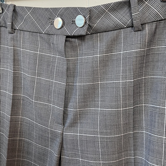 Hugo Boss Tamata Wool Glenn Plaid 50494439 Grey Windowpane Cropped Trousers 10 - Picture 5 of 16
